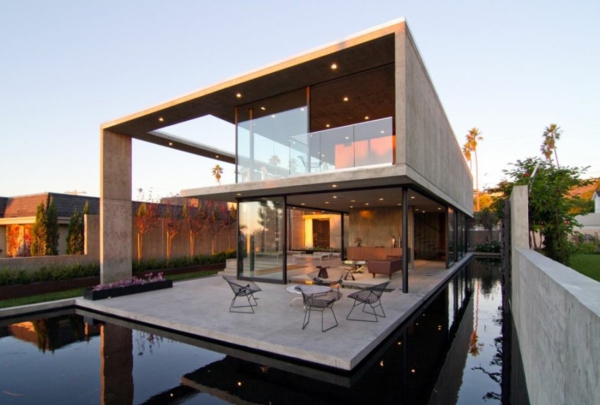 Luxuriöse Residenz Kalifornien teich architektur stuhl tisch