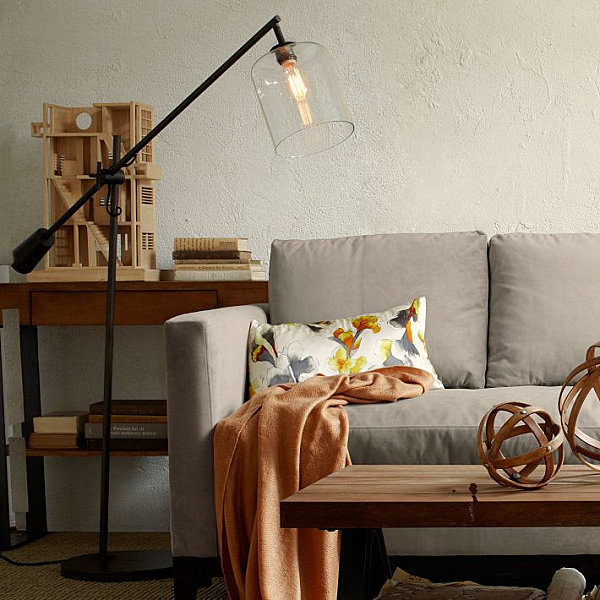 Modern toll Lampen grau couch tisch holz