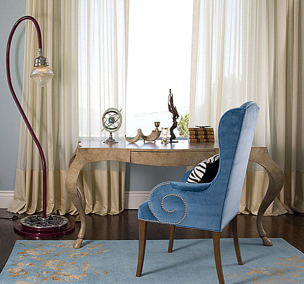 Moderne tolle Lampen blau stuhl schreibtisch teppich