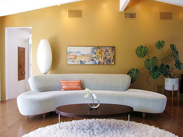 Moderne tolle Lampen couch gelb wand tisch