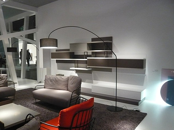 Moderne tolle Lampen stehlampe sofa regale grau