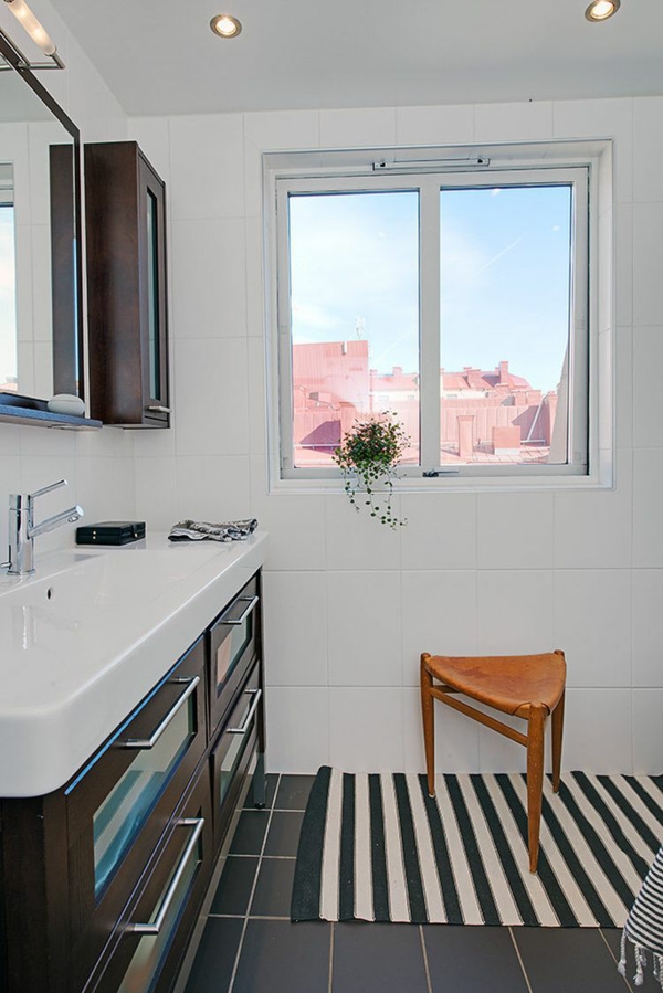 Prächtiges Apartment skandinavischen Stil hocker waschbecken badezimmer