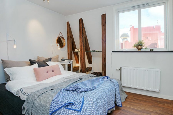 Prächtiges Apartment skandinavischen Stil schlafzimmer bett