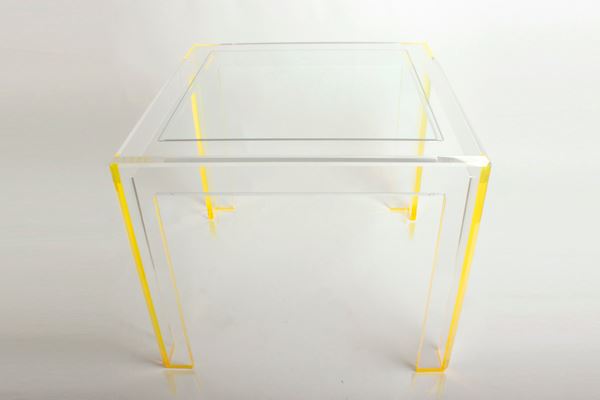 Sonnengelbe Möbel glas tisch