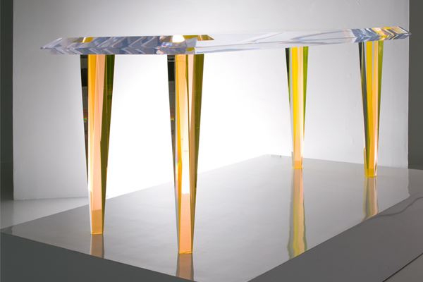 Sonnengelbe Möbel tisch glas