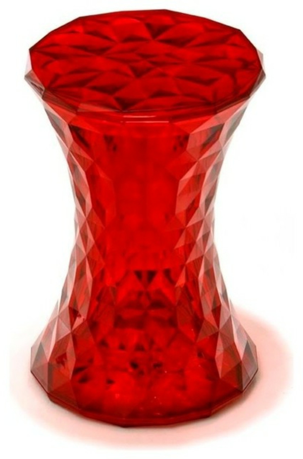 Steinhocker Transparentes Rot okkasionelle Tische