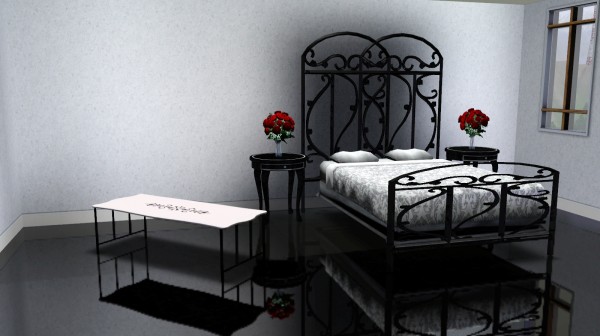 Traumhaft Schmiedeeisen  Möbel bett blumen nachttisch Schlafzimmer