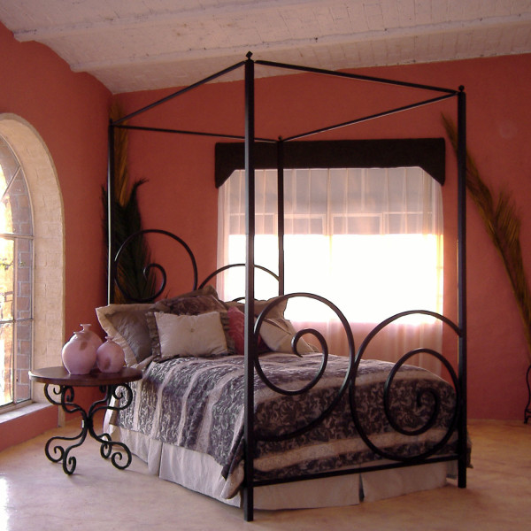 Traumhaft Schmiedeeisen  Möbel orange bett nachttisch Schlafzimmer