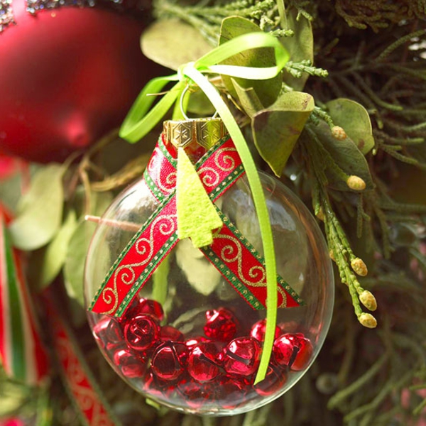 Weihnachtsbaum Ornamente glasglocke rot kugel band Weihnachten dekoration