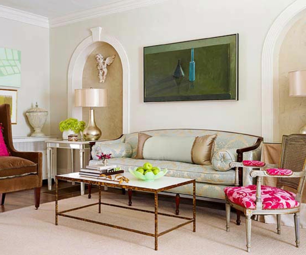 Wohnzimmer dekorativen Elementen couch tisch stuhl lampe