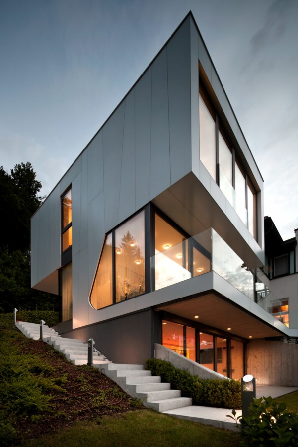 elegantes österreichisches Haus architektur glas