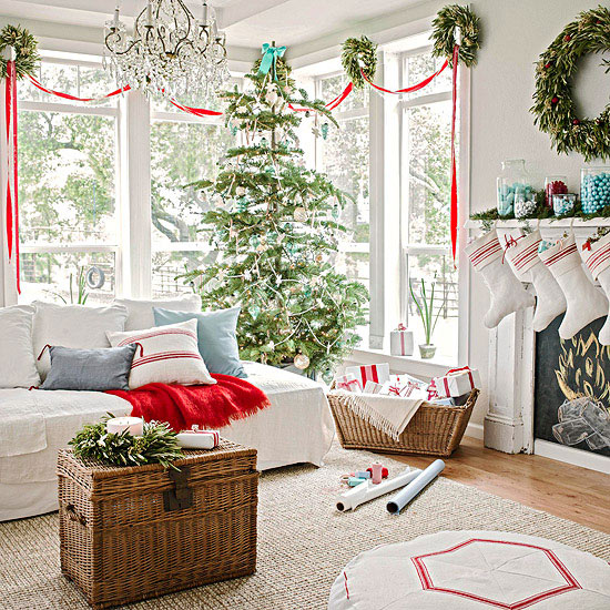 modern Weihnachtsgirlande weihnachten tannenbaum kranz couch kissen