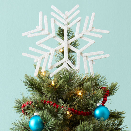 weihnachtsbaum deko christbaumspitze bschneeflocke künstlich