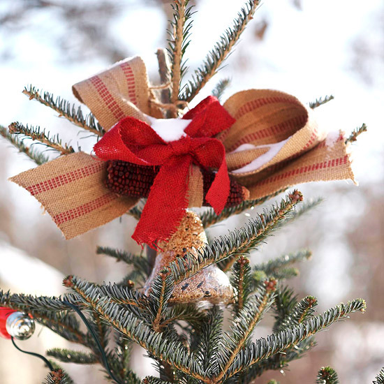 weihnachtsbaum deko christbaumspitze im freien rustikal rustikal schleifen