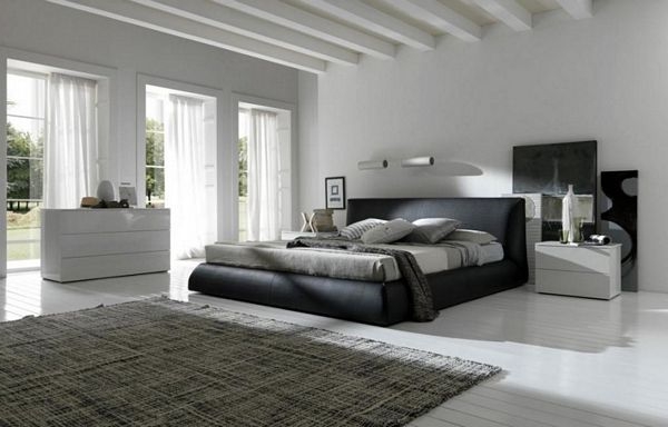 Coole Schlafzimmer für Männer bett teppich nachttisch