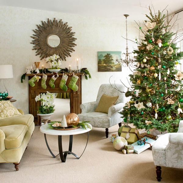 Dekoration Weihnachtsbaum strümpfe sofa tisch