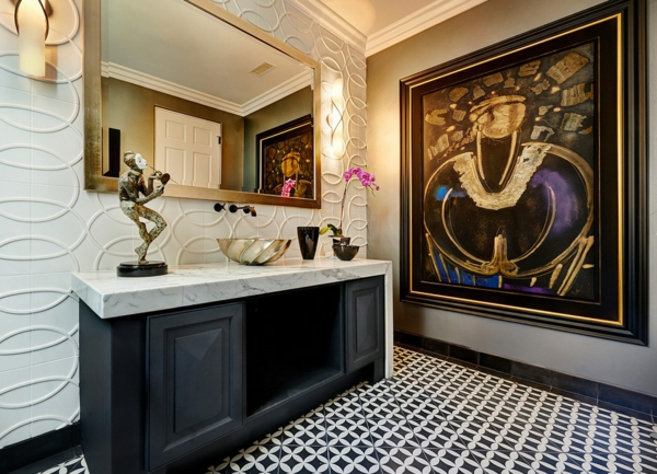 Fabelhafte Interiors wandverkleidung kunst bodenbelag badezimmer