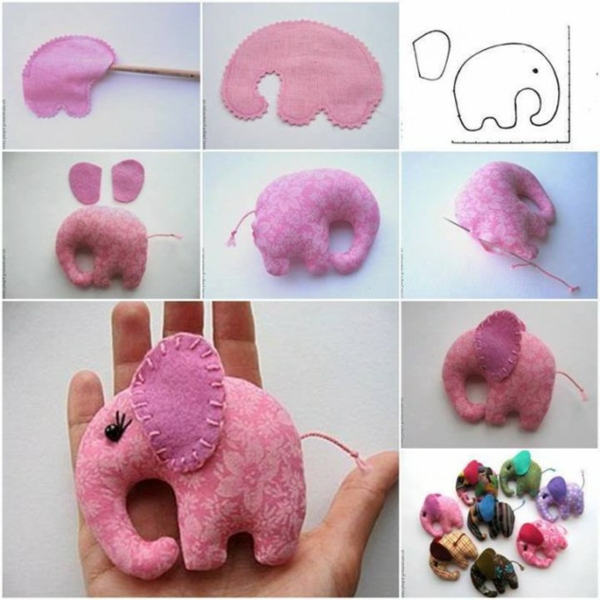 Interessante handgemacht kindische Ornamente elefant rosa
