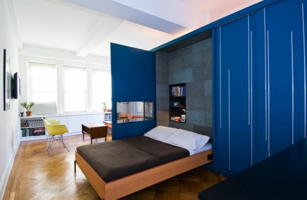 Junggeselle  bett Schlafzimmer blau