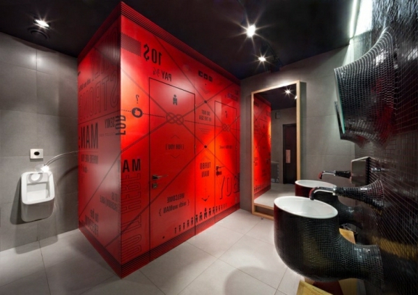 Moderne Badezimmer Design rot waschbecken
