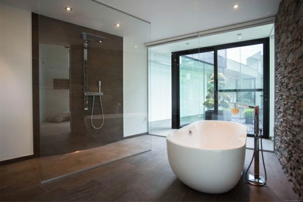 Moderne Badezimmer Design wanne braun