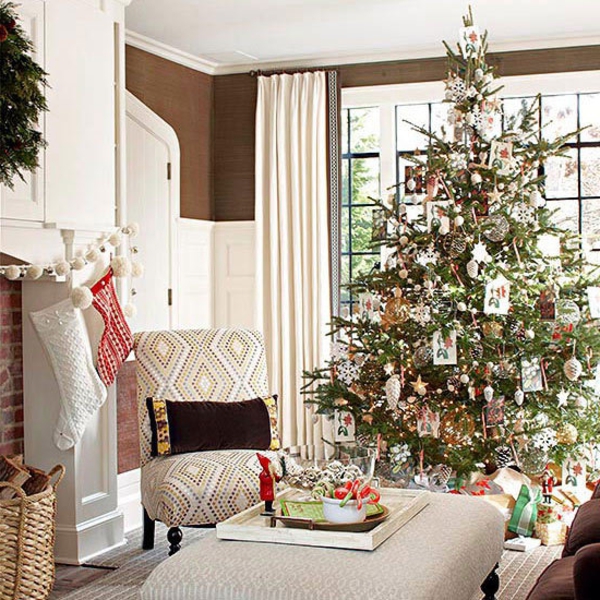 Schön Weihnachten Wohnzimmer weihnachtsbaum sofa