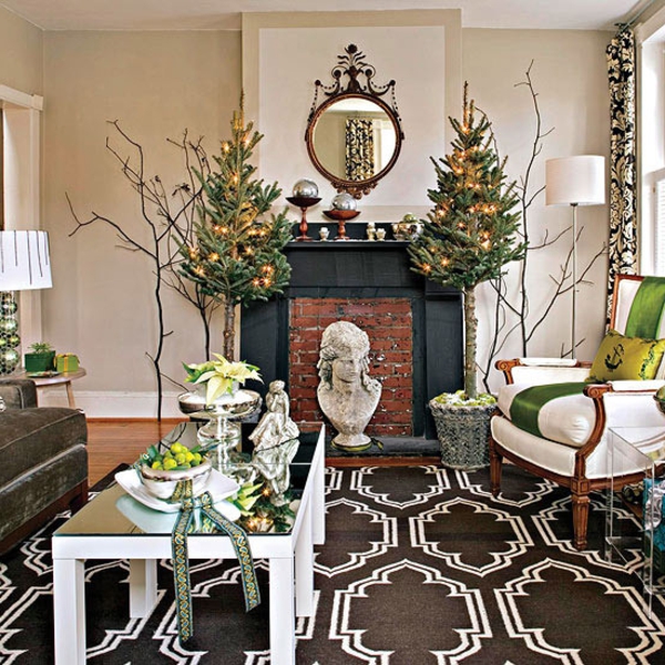 Schöne Weihnachten Wohnzimmer weihnachtsbaum tisch teppich