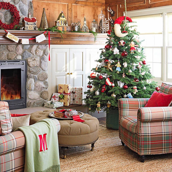 Schöne Weihnachten Wohnzimmer weihnachtsbaum tisch
