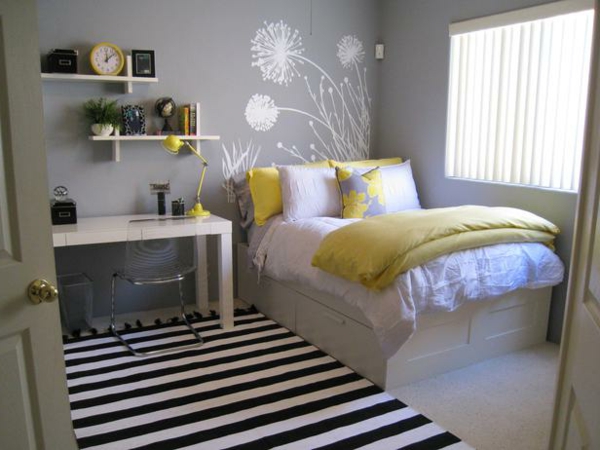 Wundervolle Farben Schlafzimmer bett regale grau