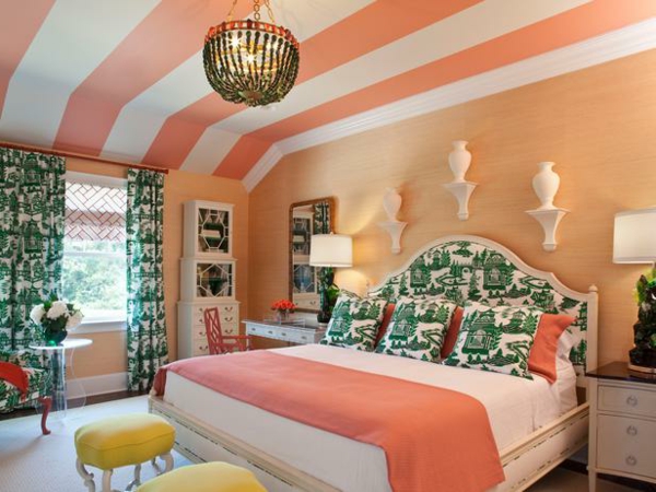 Wundervolle Farben Schlafzimmer orange bett grün