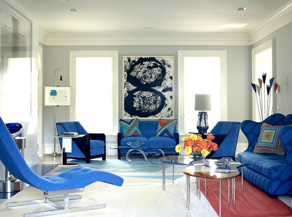 beeindruckende Wohnzimmer Dekoration blau couch tisch bild