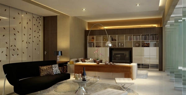 beeindruckende Wohnzimmer Dekoration couch glaswand tisch regale