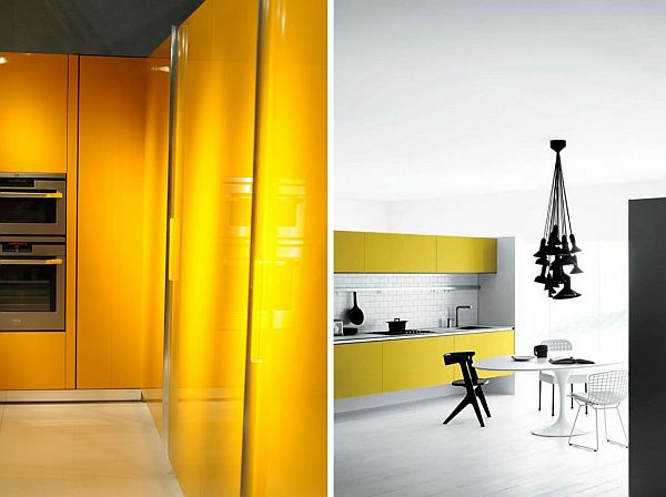 erstaunliche Küchen Design gelb pendelleuchter tisch