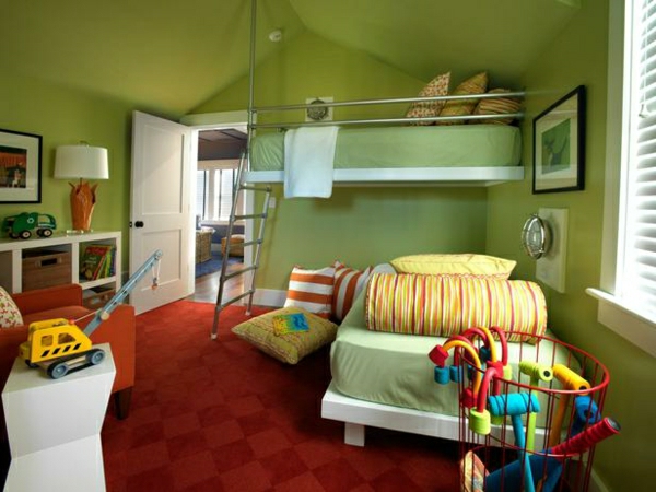 farben im schlafzimmer grün hell beruhigend kinderzimmer