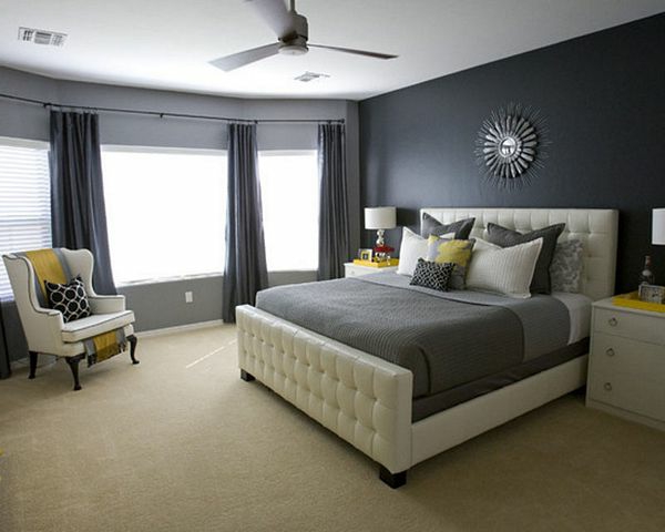 großartige schwarz-weiße Schlafzimmer bett sofa nachttisch