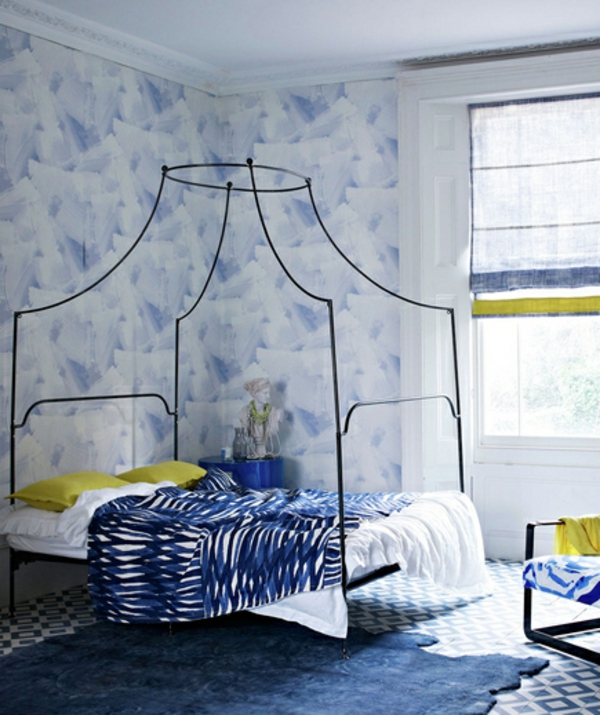 modern Schlafzimmer bett blau