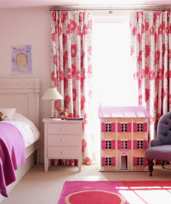 modern Schlafzimmer bett rosa rot nachttisch haus