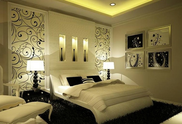 romantisch Schlafzimmer Designs lampen bett