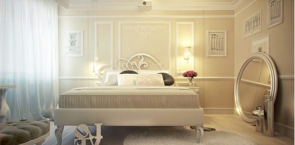 romantische Schlafzimmer Designs bett weiß sofa sinnlich