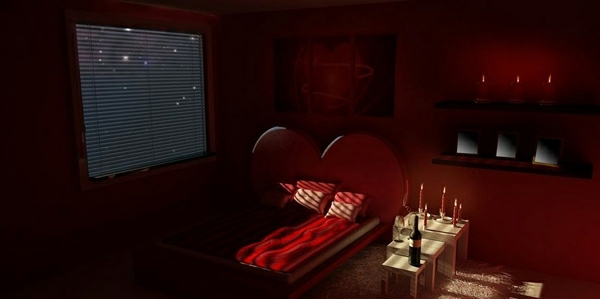 romantische Schlafzimmer Designs herz