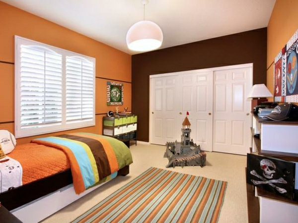 schlafzimmer farben orange braun kinderzimmer warme farben