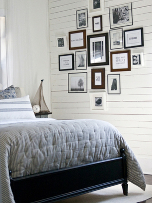 tolle Bildrahmen Schlafzimmer schwarz weiß bett