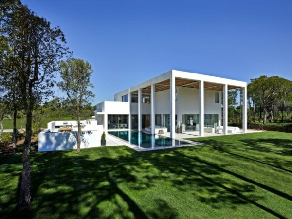 Haus Designs geometrisch säulen schwimmbecken