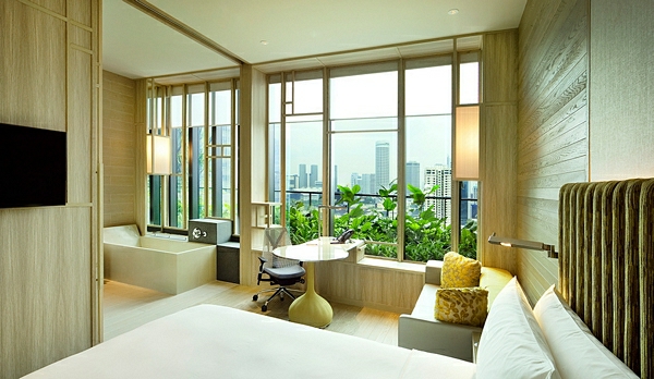 Hotel Singapur schlafzimmer bett