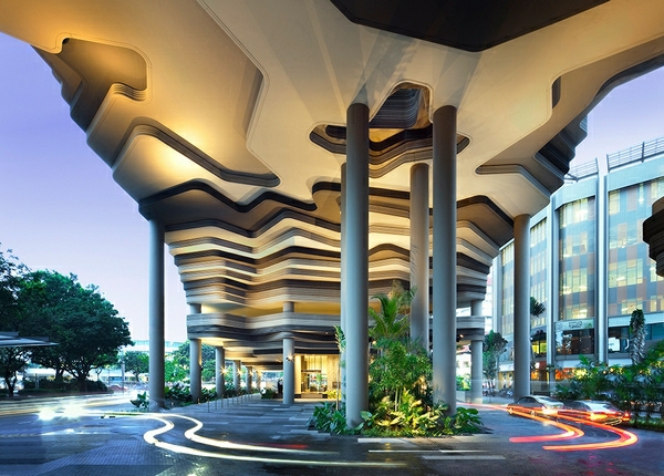Hotel in Singapur säule decke