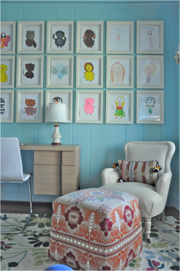 Tolle Jugendzimmer für Mädchen sofa blau bild hocker
