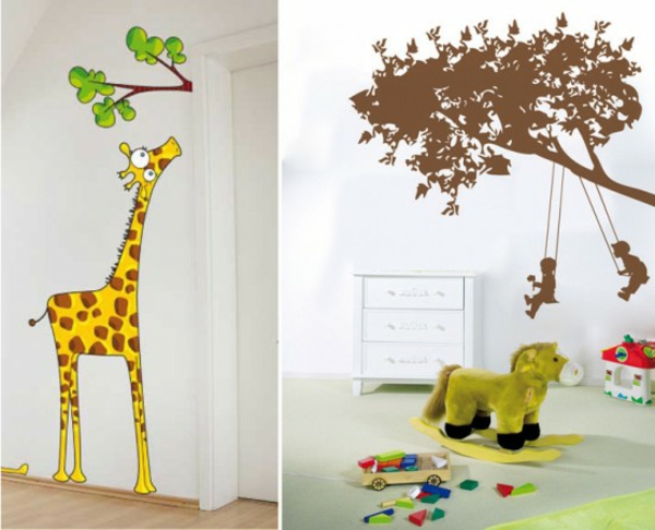 Wand Aufkleber Kinderzimmer giraffe pferd