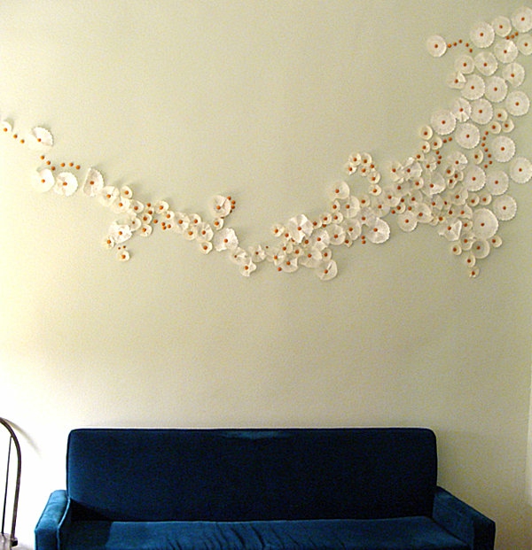 Wand toll  Kunst couch blau blumen