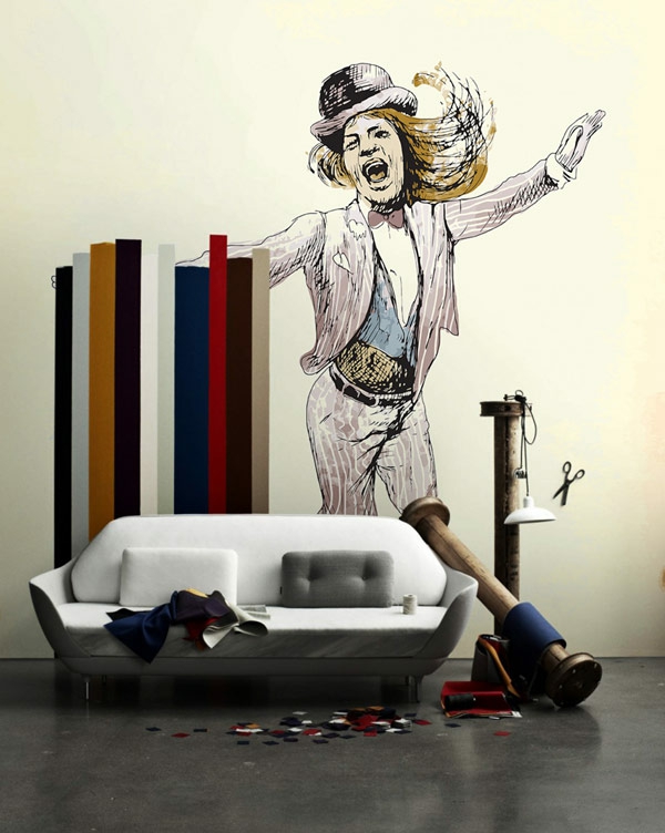 Wand mann Aufkleber zirkus couch