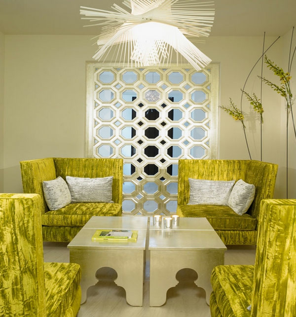 Wartezimmer toll Möbel gelb sofa tisch
